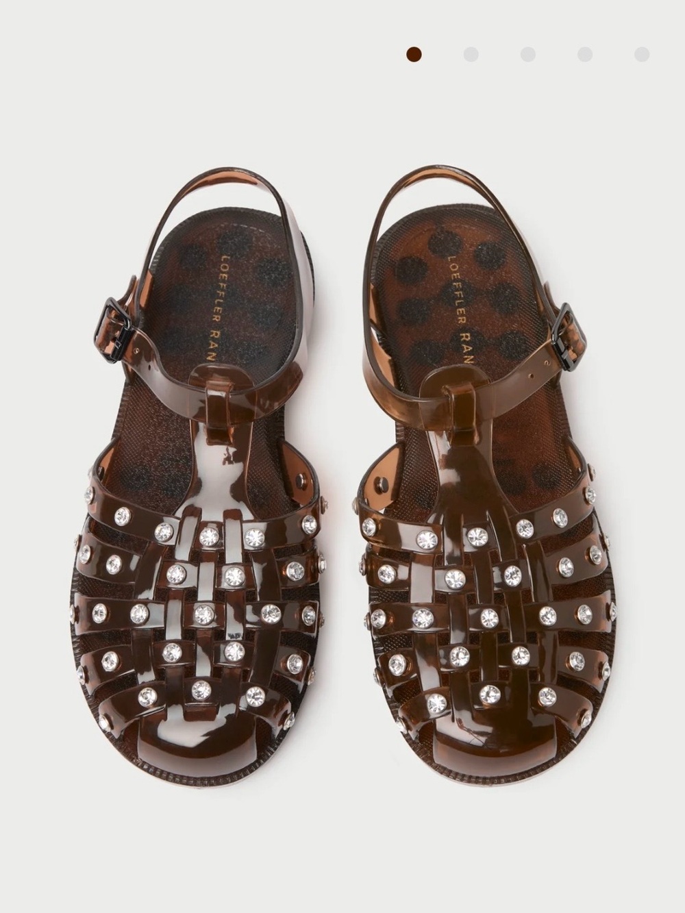 Loeffler Randall Brown Studded Jelly Fisherman Sandals - Picture 2 of 3